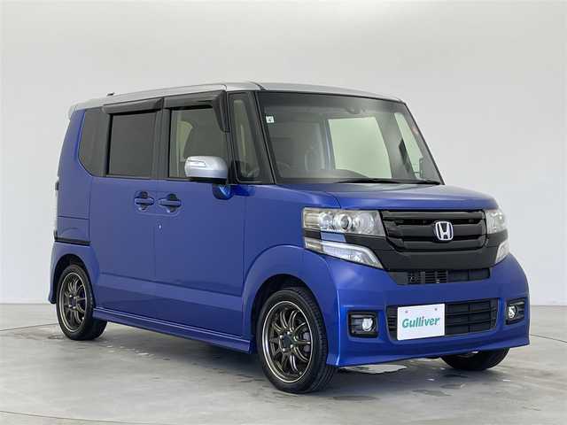 ホンダ Ｎ ＢＯＸ カスタム G ターボSSパッケージ 富山県 2017(平29)年 4.3万km ブリリアントスポーティブルーメタリック2トーン 社外ナビ(AM/FM/CD/DVD/BT/AUX/iPod)/フルセグTV/バックカメラ/クルーズコントロール/衝突軽減ブレーキ/前席シートヒーター/両側パワースライドドア/前後ドライブレコーダー/社外AW/純正フロアマット/LEDヘッドライト/サンシェード/フルフラットシート/ETC/オートライト/パドルシフト/スマートキー/プッシュスタート/取扱説明書/保証書