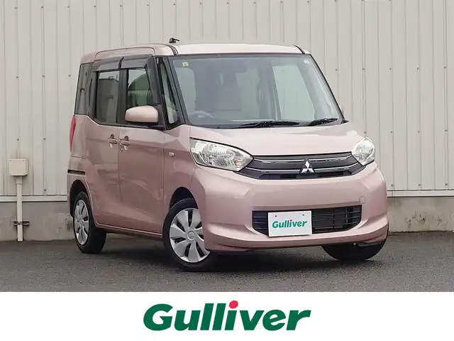 三菱 ｅＫスペース G 山形県 2014(平26)年 4.9万km サクラピンクメタリック メモリナビ/　　【CD DVD BT フルセグ USB】/バックカメラ/両側パワースライドドア/アイドリングストップ/インテリジェントルームミラー/電動格納ミラー/純正フロアマット/ドアバイザ―/スマートキー/スペアキー