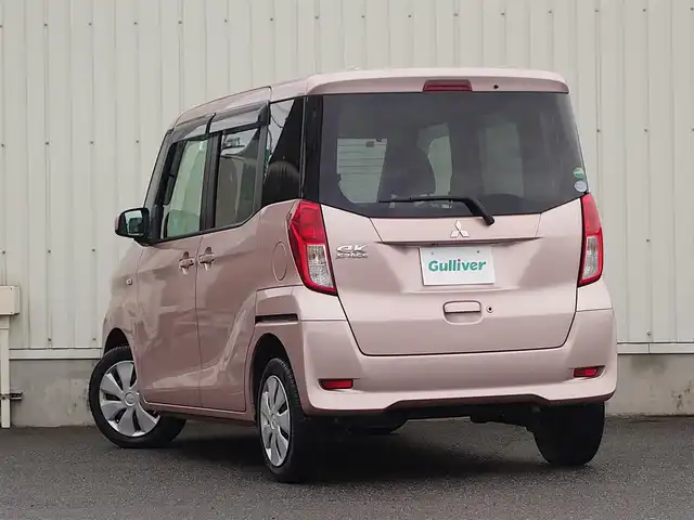 三菱 ｅＫスペース G 山形県 2014(平26)年 4.9万km サクラピンクメタリック メモリナビ/　　【CD DVD BT フルセグ USB】/バックカメラ/両側パワースライドドア/アイドリングストップ/インテリジェントルームミラー/電動格納ミラー/純正フロアマット/ドアバイザ―/スマートキー/スペアキー