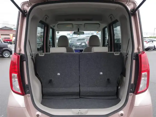 三菱 ｅＫスペース G 山形県 2014(平26)年 4.9万km サクラピンクメタリック メモリナビ/　　【CD DVD BT フルセグ USB】/バックカメラ/両側パワースライドドア/アイドリングストップ/インテリジェントルームミラー/電動格納ミラー/純正フロアマット/ドアバイザ―/スマートキー/スペアキー