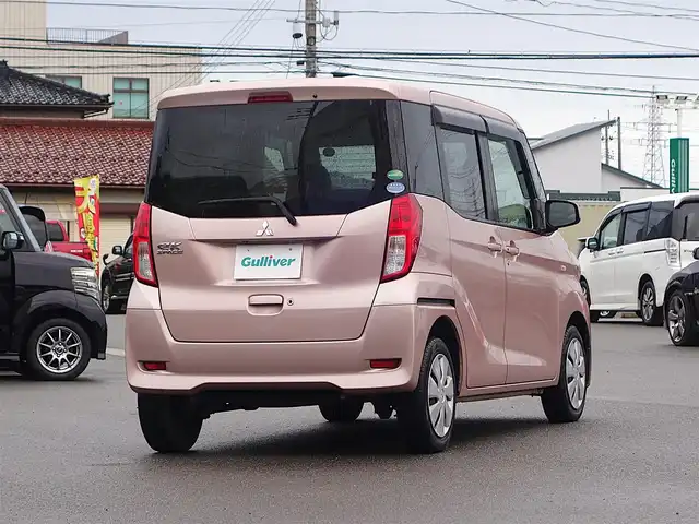 三菱 ｅＫスペース G 山形県 2014(平26)年 4.9万km サクラピンクメタリック メモリナビ/　　【CD DVD BT フルセグ USB】/バックカメラ/両側パワースライドドア/アイドリングストップ/インテリジェントルームミラー/電動格納ミラー/純正フロアマット/ドアバイザ―/スマートキー/スペアキー