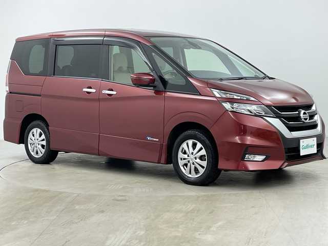 日産 セレナ ハイウェイスター 道央・札幌 2016(平28)年 7万km マルーンレッド ・４WD/・純正ナビ（TV＆CD＆DVD＆BT＆SD）/・全方位モニター/・エマージェンシーブレーキ/・アイドリングストップ/・純正フリップダウンモニター/・クルーズコントロール/・両側パワースライドドア/・ビルトインETC/・オートライト/・ハロゲンヘッドライト/・スマートキー