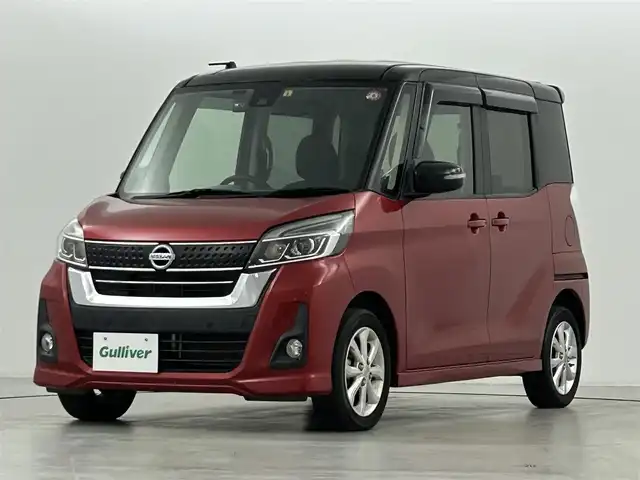 日産 デイズ ルークス ハイウェイスター Xターボ 福島県 2019(令1)年 3万km スパークリングレッド/ブラック 純正SDナビゲーション/型式:MM318D-W/【CD/DVD/Bluetooth/SD/USB/フルセグTV】/・アラウンドビューモニター/・前後ドライブレコーダー/エマージェンシーブレーキ/車線逸脱警報/片側パワースライドドア/LEDヘッドライト/・オートマチックハイビーム/・オートライト/・フロントフォグライト/プッシュスタート/・スマートキー/電動格納ウィンカーミラー/アイドリングストップ/横滑り防止装置/革巻きステアリング/・ステアリングスイッチ/取扱説明書/・保証書/ドアバイザー/純正フロアマット