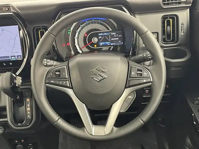 スズキ ハスラー HYBRID X 埼玉県 2025(令7)年 0.1千km ブルーイッシュブラックパール3 登録済未使用車　純正９インチディスプレイオーディオ　全方位モニター　セーフティサポート　レーダークルーズコントロール　シートヒーター　純正アルミホイール　スマートキー　オートハイビーム　ＬＥＤライト