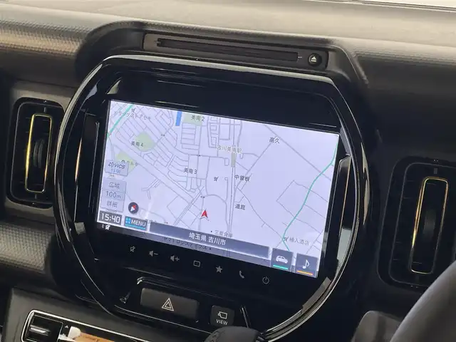 スズキ ハスラー HYBRID X 埼玉県 2025(令7)年 0.1千km ブルーイッシュブラックパール3 登録済未使用車　純正９インチディスプレイオーディオ　全方位モニター　セーフティサポート　レーダークルーズコントロール　シートヒーター　純正アルミホイール　スマートキー　オートハイビーム　ＬＥＤライト