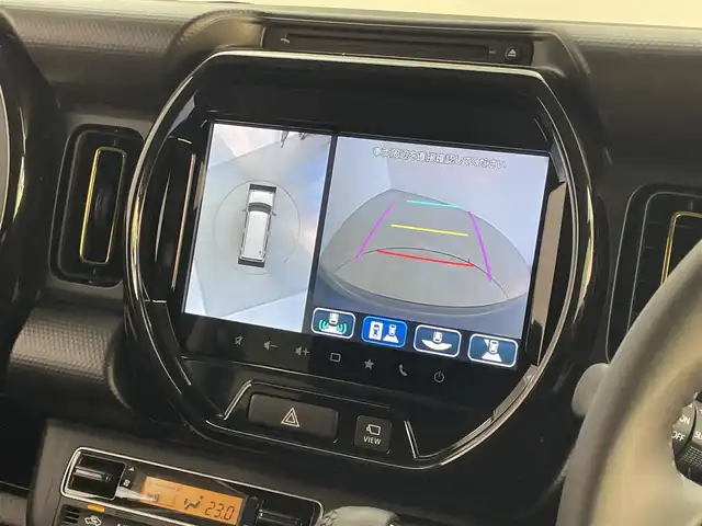 スズキ ハスラー HYBRID X 埼玉県 2025(令7)年 0.1千km ブルーイッシュブラックパール3 登録済未使用車　純正９インチディスプレイオーディオ　全方位モニター　セーフティサポート　レーダークルーズコントロール　シートヒーター　純正アルミホイール　スマートキー　オートハイビーム　ＬＥＤライト