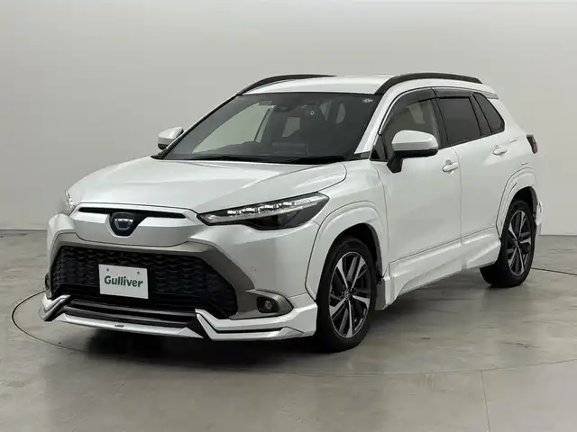 トヨタ カローラ クロス ハイブリッド Z 福岡県 2022(令4)年 5.2万km プラチナホワイトパールマイカ モデリスタエアロ　/純正９型ＤＡナビ／フルセグＴＶ　/全方位カメラ　/ビルトインＥＴＣ２．０　/前後ドラレコ　/トヨタセーフティセンス　/レーダークルーズコントロール　/コーナーセンサー　/衝突軽減ブレーキ　/レーンキープ　/アクセル踏み間違い防止　/ＢＳＭ　/シートヒーター　/パワーバックドア　/純正１８インチＡＷ