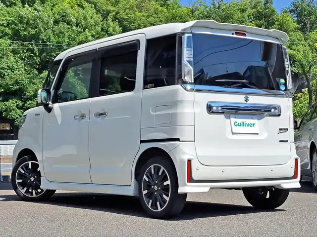 スズキ スペーシア カスタム HYBRID XS 大阪府 2020(令2)年 3.7万km ピュアホワイトP /禁煙車//純正SDナビ【CN-RZ865】//フルTV/DVD/BT/SD/CD/USB//バックカメラ・全方位カメラ//ドラレコ【CA-DRZ3DZA】//USB充電//両側パワースライドドア//スリムサーキュレーター//デュアルカメラブレーキサポート//アダプティブクルーズコントロール//オートハイビーム//レーンキープアシスト//D席パワーシート//ハーフレザーシート//純正15AW//バックソナー