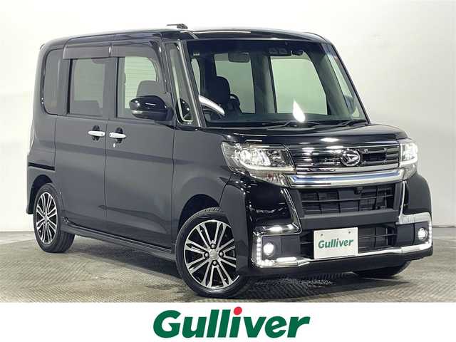 ダイハツ タント カスタム RS トップED SA Ⅲ 大阪府 2018(平30)年 2.4万km ブラックマイカメタリック 純正ナビ（フルセグ／ＣＤ再生／Ｂｌｕｅｔｏｏｔｈ）　３６０カメラ　両側パワースライドドア　スマートアシスト　ハーフレザー　シートヒーター　スマートキー　ＬＥＤオートライト
