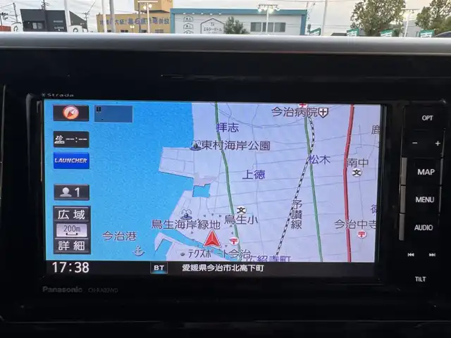 日産 デイズ ルークス ハイウェイスター Gターボ 愛媛県 2017(平29)年 5.7万km ホワイトパール 登録時走行距離：56781km/社外ＳＤナビ/AM/FM/フルセグTV/Bluetooth/ETC/全周囲カメラ/クルコン/衝突軽減システム/横滑り防止装置/盗難防止装置/両側パワスラ/サーキュレーター/LEDヘッドライト/オートライト/オートハイビーム/エンジンスタートボタン/スマートキー/スペアキー/純正アルミホイール/純正フロアマット