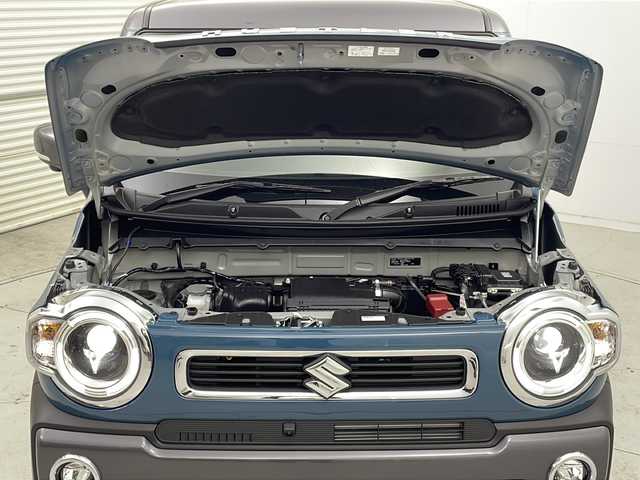 スズキ ハスラー HYBRID X 茨城県 2025(令7)年 0.1千km デニムブルー ガンメタリック 2トーン スズキセーフティサポート/・デュアルカメラブレーキサポート/・誤発進抑制機能/・車線逸脱抑制/・標識認識機能/・ハイビームアシスト/純正9インチメモリナビ/　CD DVD BT スマホ連携 フルセグ/全方位カメラ/レーダークルーズコントロール/LEDオートライト/シートヒーター/純正15インチアルミホイール/革巻きステアリング/ステアリングスイッチ/プッシュスタート/スマートキー