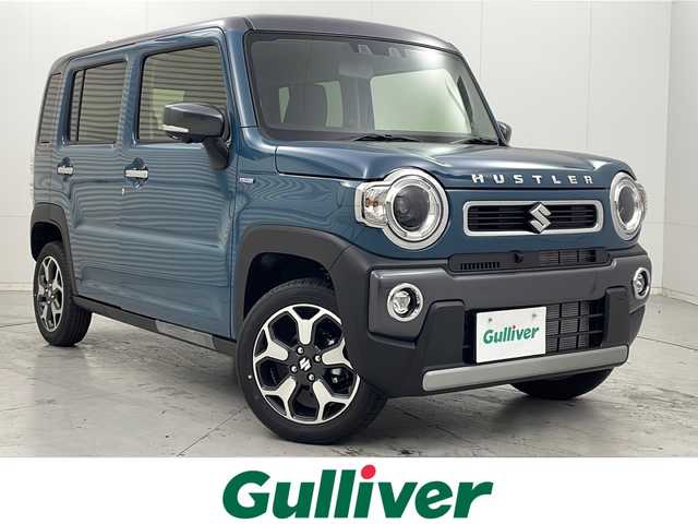 スズキ ハスラー HYBRID X 茨城県 2025(令7)年 0.1千km デニムブルー ガンメタリック 2トーン スズキセーフティサポート/・デュアルカメラブレーキサポート/・誤発進抑制機能/・車線逸脱抑制/・標識認識機能/・ハイビームアシスト/純正9インチメモリナビ/　CD DVD BT スマホ連携 フルセグ/全方位カメラ/レーダークルーズコントロール/LEDオートライト/シートヒーター/純正15インチアルミホイール/革巻きステアリング/ステアリングスイッチ/プッシュスタート/スマートキー