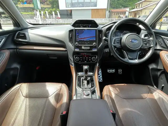 スバル フォレスター ハイブリッド アドバンス 岐阜県 2019(平31)年 9万km セピアブロンズM ４WD/ワンオーナー/SDナビ　（CN-LR840D）/フルセグテレビ/AM.FMラジオ/Bluetooth/ETC/ステアリングヒーター/レザーシート/パワーシート/シートヒーター/ブラインドスポットモニター/パワーバックドア/ドライブレコーダー/バック・サイドカメラ/ウインカーミラー/ステアリング連動ヘッドランプ/フォグランプ/クルーズコントロール（追従走行あり）/積み込み純正AWタイヤ4本/積み込みグリルガード/ルーフレール/純正エンジンスターター/取扱説明書/保証書/スペアキー