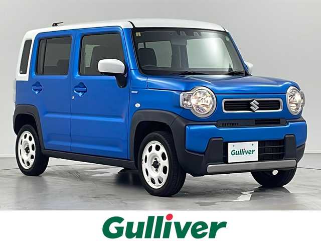 スズキ ハスラー HYBRID G 岐阜県 2021(令3)年 9万km ブリスクブルーメタリック/ホワイト2トーンルーフ 社外SDナビ/　(AM/FM/CD/DVD/Bluetooth)/バックカメラ/衝突軽減ブレーキ/レーンキープアシスト/コーナーセンサー/ETC/社外フロアマット/シートヒーター/オートライト/スマートキー