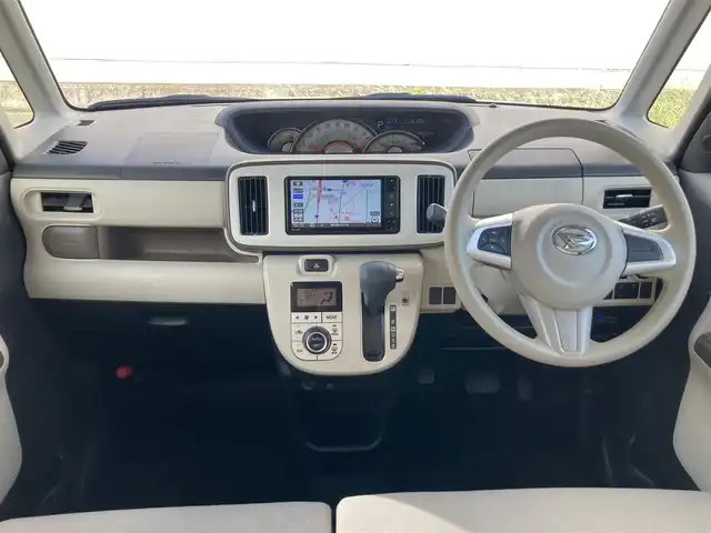 ダイハツ ムーヴ キャンバス G メイクアップ リミテッド　SAⅢ 静岡県 2019(令1)年 3.9万km パールホワイトⅢ/ナチュラルベージュマイカメタリック 2トーン スマートアシストIII/純正SDナビ（NSZN-W69D）/   AM FM CD DVD Bluetooth SD MEMORYMUSIC/フルセグTV/ドライブレコーダー/バックカメラ/ETC/両側パワースライドドア/LEDヘッドライト/フロントフォグランプ/スマートキー×2本/プッシュスタート/ベンチシート/ドアバイザー/ワンオーナー/アラウンドビューモニター