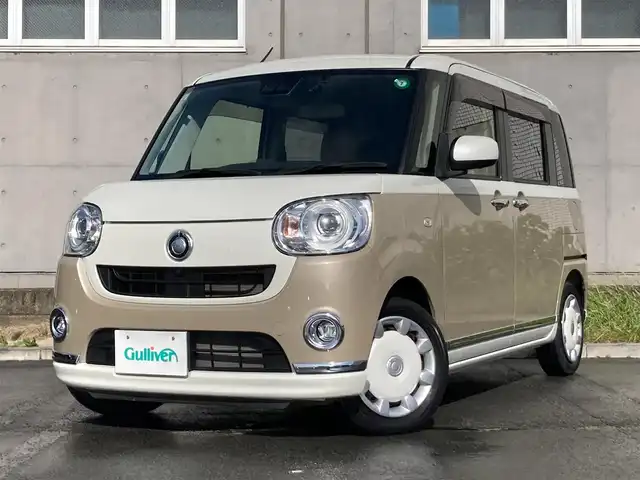 ダイハツ ムーヴ キャンバス G メイクアップ リミテッド　SAⅢ 静岡県 2019(令1)年 3.9万km パールホワイトⅢ/ナチュラルベージュマイカメタリック 2トーン スマートアシストIII/純正SDナビ（NSZN-W69D）/   AM FM CD DVD Bluetooth SD MEMORYMUSIC/フルセグTV/ドライブレコーダー/バックカメラ/ETC/両側パワースライドドア/LEDヘッドライト/フロントフォグランプ/スマートキー×2本/プッシュスタート/ベンチシート/ドアバイザー/ワンオーナー/アラウンドビューモニター