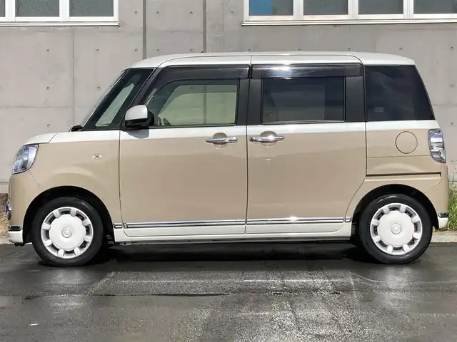 ダイハツ ムーヴ キャンバス G メイクアップ リミテッド　SAⅢ 静岡県 2019(令1)年 3.9万km パールホワイトⅢ/ナチュラルベージュマイカメタリック 2トーン スマートアシストIII/純正SDナビ（NSZN-W69D）/   AM FM CD DVD Bluetooth SD MEMORYMUSIC/フルセグTV/ドライブレコーダー/バックカメラ/ETC/両側パワースライドドア/LEDヘッドライト/フロントフォグランプ/スマートキー×2本/プッシュスタート/ベンチシート/ドアバイザー/ワンオーナー/アラウンドビューモニター