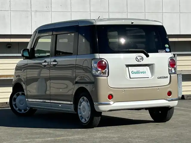 ダイハツ ムーヴ キャンバス G メイクアップ リミテッド　SAⅢ 静岡県 2019(令1)年 3.9万km パールホワイトⅢ/ナチュラルベージュマイカメタリック 2トーン スマートアシストIII/純正SDナビ/   （AM/FM/CD/DVD/Bluetooth/SD)/フルセグTV/ドライブレコーダー/バックカメラ/ETC/両側パワースライドドア/LEDヘッドライト/フロントフォグランプ/スマートキー×2本/プッシュスタート/ベンチシート/ドアバイザー/ワンオーナー/アラウンドビューモニター