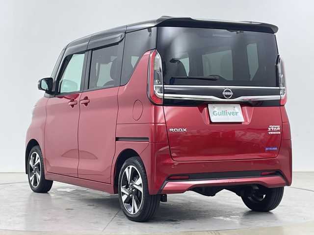 日産 ルークス HWS Gターボ プロパイロットED 道央・札幌 2024(令6)年 2万km スパークリングレッド/ブラック ・４WD・ワンオーナー　/・純正ディスプレイオーディオ　/（BT/USB/HDMI/AppeleCarPlay/AndroidAuto)/・アラウンドビューモニター/・デジタルインナーミラー　　/・社外ドライブレコーダー（前後）　/・プロパイロット　/・前席シートヒーター　/・ＬＥＤヘッドライト　/・スマートキー/・レーダークルーズコントロール/・ステアリングヒーター/ステアリングスイッチ/・オートライト/オートマチックハイビーム/・ETC（社外）/・横滑り防止装置/・両側パワースライドドア/・アイドリングストップ/・積込スタッドレス社外AW付
