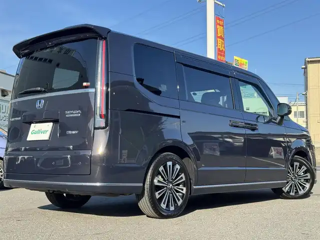 ホンダ ステップワゴン スパーダ eHEV プレミアムライン 千葉県 2024(令6)年 1.5万km トワイライトミストブラックパール ワンオーナー車/ホンダセンシング/衝突軽減ブレーキ/レーダークルーズコントロール/レーンキープアシスト/ブラインドスポットモニター/コーナーセンサー/純正11.4型ナビ/フルセグTV/Bluetooth/CarPlay/全方位カメラ/純正15.6型フリップダウンモニター/両側電動スライドドア/ハーフレザーシート/前席＆2列目シートヒーター/前後ドライブレコーダー/LEDライト/ETC/保証書・取説/スペアキー