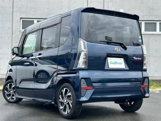 ダイハツ タント カスタム X 静岡県 2019(令1)年 3.8万km レーザーブルークリスタルシャイン スマートアシスト/パイオニアディスプレイオーディオ/　USB Bluetooth CD DVD /全方位カメラ/前後クリアランスソナー/スマートパニラマパーキングアシスト/ミラクルオープンドア/両側パワースライドドア/LEDオートヘッドライト/ロングスライドシート/リアロールサンシェード/充電用USB端子/純正14インチアルミホイール/プッシュスタート/スマートキー×2本