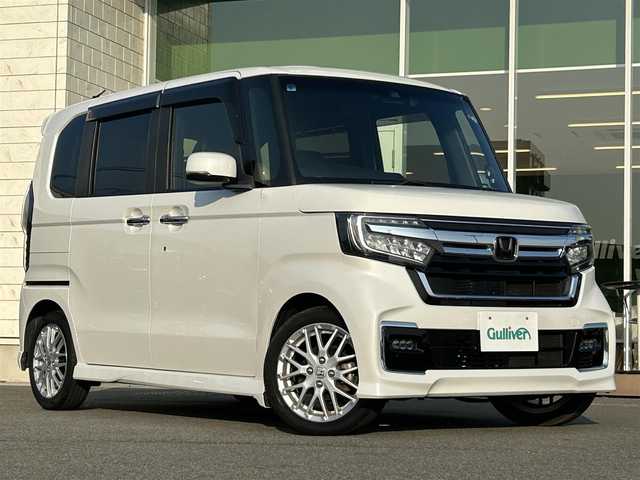 ホンダ Ｎ ＢＯＸ カスタム L ターボ 兵庫県 2021(令3)年 3.1万km プラチナホワイトパール 純正8インチナビ/パドルシフト/クルーズコントロール/ビルトインETC/前席シートヒーター/前後ドライブレコーダー/バックカメラ/コーナーセンサー/両側パワースライドドア/プリクラッシュ/フルセグTV/純正フロアマット/LEDヘッドライト