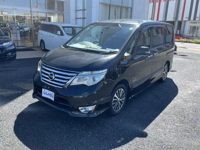 日産 セレナ ハイウェイスター Sハイブリッド 宮崎県 2014(平26)年 10.3万km ダイヤモンドブラック /ナビ(MP313D-W)//ワンセグ/TV/CD/DVD//ビルトインETC//バックカメラ//フリップダウンモニター//両側パワースライドドア//純正アルミホイール//オートライト