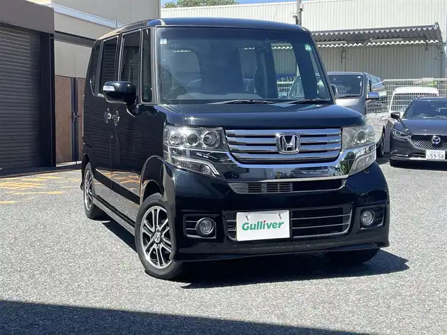 ホンダ Ｎ ＢＯＸ カスタム G L SSパッケージ 千葉県 2013(平25)年 11万km クリスタルブラックパール Gathersナビ(FM/AM/CD/DVD/USB/ワンセグ)/前後ドライブレコーダー/両側パワースライドドア/ETC2.0/HIDヘッドライト/オートライト/電動格納ミラー/フォグランプ/プッシュスタート