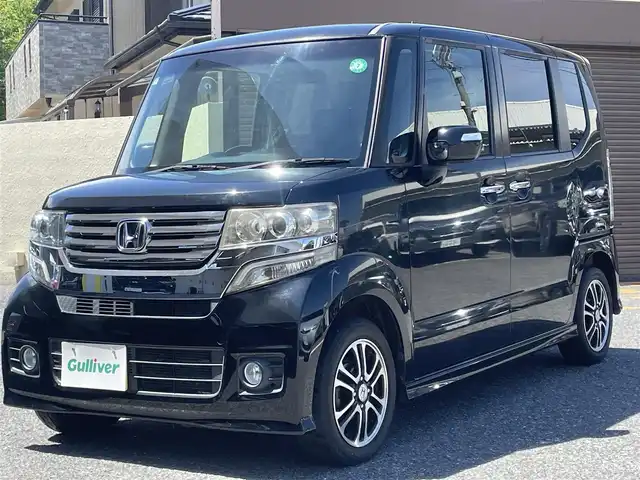 ホンダ Ｎ ＢＯＸ カスタム G L SSパッケージ 千葉県 2013(平25)年 11万km クリスタルブラックパール Gathersナビ(FM/AM/CD/DVD/USB/ワンセグ)/前後ドライブレコーダー/両側パワースライドドア/ETC2.0/HIDヘッドライト/オートライト/電動格納ミラー/フォグランプ/プッシュスタート