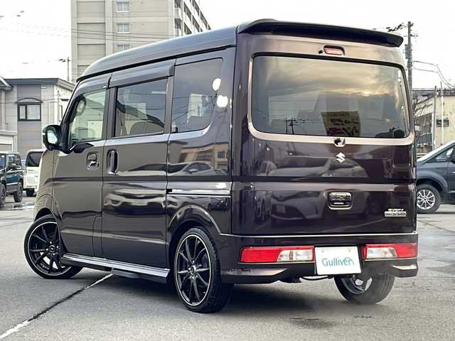 スズキ エブリィ ワゴン PZターボ スペシャル ハイルーフ 道北・旭川 2019(平31)年 4.3万km ムーンライトバイオレットPM /４WD//禁煙車//衝突軽減ブレーキ//社外ナビ/CD/DVD/SD/BT/TV//両側パワースライド//左側オートステップ//バックカメラ//ドライブレコーダー//オートエアコン//ミラーヒーター//シートヒーター//ステアリングスイッチ//オートライト//フォグランプ//ミラーウィンカー//電動格納ミラー//ドアバイザー//ブリッツ車高調//プッシュスタート//スマートキー//スペアキー