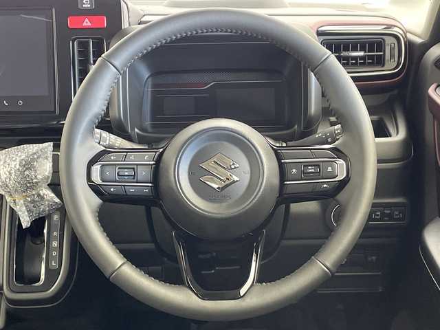 スズキ スペーシア カスタム HYBRID XS 新潟県 2025(令7)年 0.1千km ピュアホワイトパール/ブラック2トーン 4WD/禁煙車/スズキコネクトナビ/（BT/FM/AM/フルセグTV)/全周囲カメラ/ステアリングスイッチ/ステアリングヒーター/ハーフレザーシート/シートヒーター/両側パワースライドドア/ヘッドアップディスプレイ/電格ミラー/ウィンカーミラー/ヘッドライトレベライザー/取扱説明書/保証書/点検記録簿