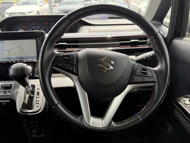 スズキ ワゴンＲ スティングレー HYBRID T 道央・札幌 2018(平30)年 9.3万km ムーンライトバイオレットPM 衝突軽減ブレーキ/４ＷＤ/ターボ/社外７インチナビ/フルセグＴＶ/バックカメラ/クルーズコントロール/シートヒーター/純正１５インチアルミホイール/ＬＥＤヘッドライト/ＨＵＤ