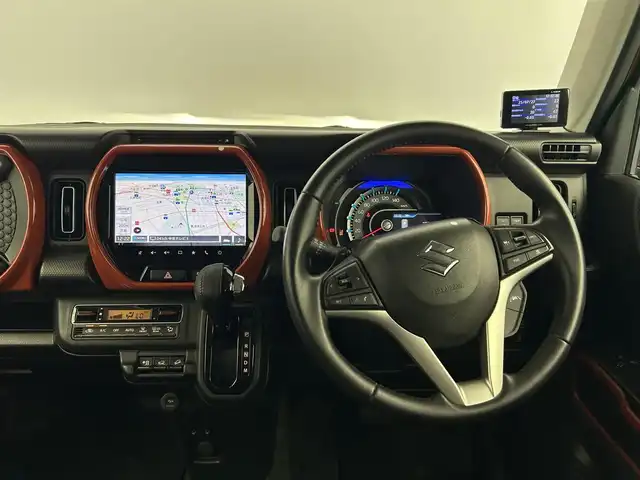 スズキ ハスラー HYBRID X ターボ 愛知県 2020(令2)年 5.5万km バーミリオンオレンジ/ガンメタリック2トーン スズキセーフティサポート/　・衝突被害軽減ブレーキ/　・追従型クルーズコントロール/　・レーンキープアシスト/　・誤発進抑制装置/　・レーンキープアシスト/　・先行者発進通知/９型メーカーナビ/　（ＢＴ／フルセグＴＶ／ＣＤ／ＤＶＤ）/AppleCarPlay/AndroidAuto/全方位カメラ/３６０度ドラレコ/ビルトインＥＴＣ/カロッツェリアサブウーファー/ＴＶキャンセラー/シートヒーター　/ＲＡＹＳ１５インチＡＷ