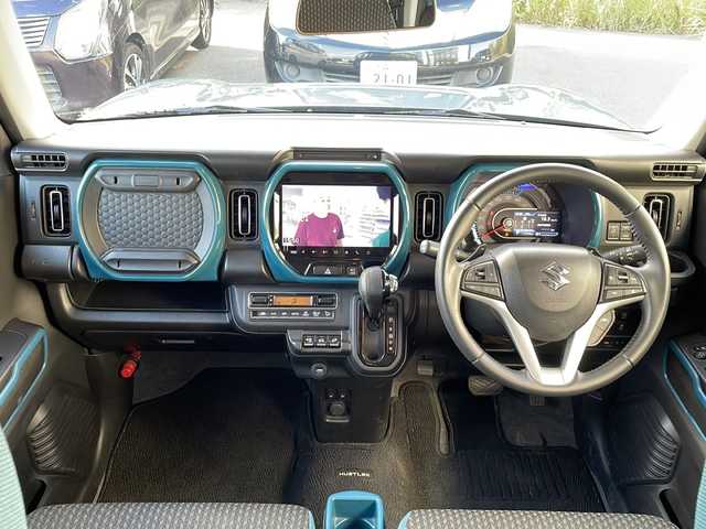 スズキ ハスラー HYBRID X ターボ 青森県 2020(令2)年 11.5万km デニムブルー ガンメタリック 2トーン ・4WD/・純正メーカーナビ/・フルセグTV/BT/AM/FM/CD/DVD/・衝突軽減装置/・横滑り抑制装置/・レーンキープアシスト/・レーダークルーズコントロール/・アラウンドビューモニター/・コーナーセンサー/・D＋N席シートヒーター/・社外ETC/・オートライト/・ダウンヒルアシスト/・純正フロアマット/・LEDヘッドライト/・スペアキー/・ドアバイザー/・純正15AW