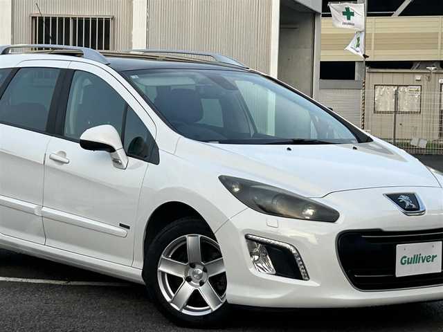 プジョー ３０８ SW スポーティアム 静岡県 2014(平26)年 7.5万km 白 ユーザー買取車両/サンルーフ/パワーウィンドウ/12Vシガーソケット/TVナビ/FM.AM/Bluetooth