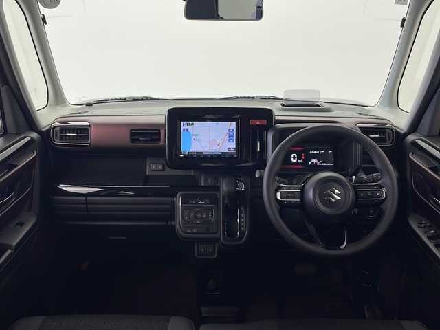 スズキ スペーシア カスタム HYBRID XS ターボ 秋田県 2024(令6)年 0.1千km ブルーイッシュブラックパール3 4WD/純正KENWOODメモリナビ　/フルセグTV/CD/DVD/Bluetooth/AM/FM/両側パワースライドドア　/衝突被害軽減システム　/アダプティブレーダークルーズコントロール　/パドルシフト　/レーンキープアシスト　/ヘッドアップディスプレイ/前席シートヒーター　/ステアリングヒーター　/ETC2.0/LEDヘッドライト/フォグランプ/前後クリアランスソナー/後席サーキュレーター/オートマチックハイビーム/アイドリングストップ/スペアキー/ハーフレザーシート/後席サンシェード/純正アルミホイール
