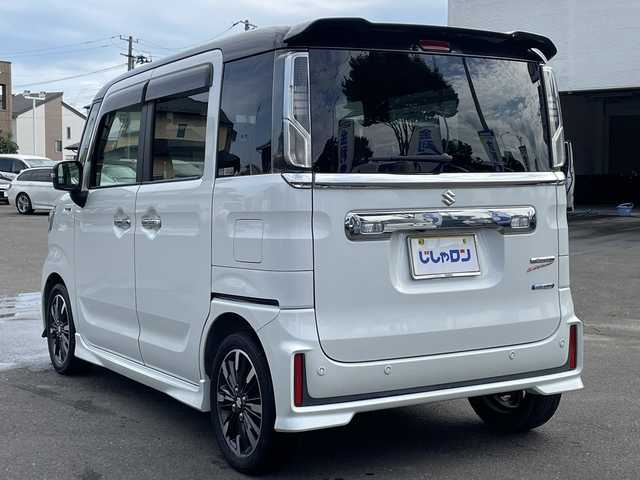 スズキ スペーシア カスタム HYBRID XS ターボ 宮城県 2018(平30)年 13.9万km ピュアホワイトパール/ブラック2トーン (株)IDOMが運営する【じしゃロン仙台店】の自社ローン専用車両になりますこちらは現金またはオートローンご利用時の価格です。自社ローンご希望の方は別途その旨お申付け下さい/社外ナビ/Bluetooth/ETC/両側パワースライドドア/クルーズコントロール/バックカメラ/パドルシフト