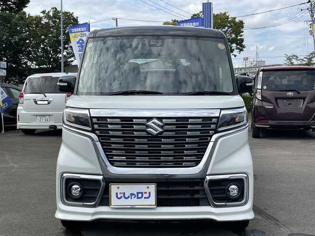 スズキ スペーシア カスタム HYBRID XS ターボ 宮城県 2018(平30)年 13.9万km ピュアホワイトパール/ブラック2トーン (株)IDOMが運営する【じしゃロン仙台店】の自社ローン専用車両になりますこちらは現金またはオートローンご利用時の価格です。自社ローンご希望の方は別途その旨お申付け下さい/社外ナビ/Bluetooth/ETC/両側パワースライドドア/クルーズコントロール/バックカメラ/パドルシフト