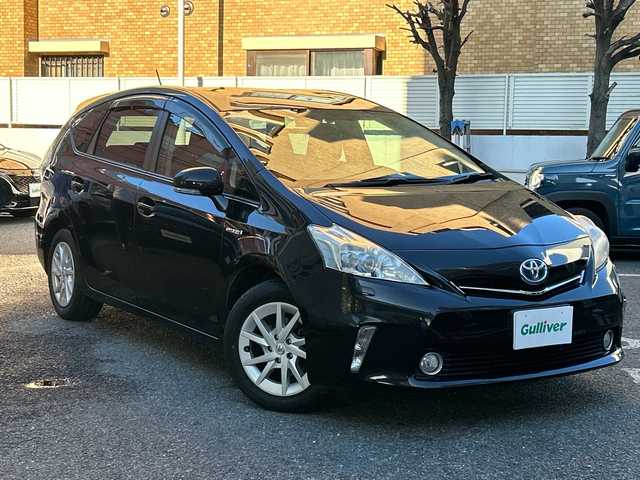トヨタ プリウス α G 東京都 2013(平25)年 13.1万km ブラック 純正ナビ/(DVD・CD・Bluetooth・AM・FM)/ドライブレコーダー/３列シート/クルーズコントロール/ETC/後席用モニター/純正フロアマット/ドアバイザー/取扱説明書/保証書/記録簿