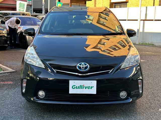 トヨタ プリウス α G 東京都 2013(平25)年 13.1万km ブラック 純正ナビ/(DVD・CD・Bluetooth・AM・FM)/ドライブレコーダー/３列シート/クルーズコントロール/ETC/後席用モニター/純正フロアマット/ドアバイザー/取扱説明書/保証書/記録簿
