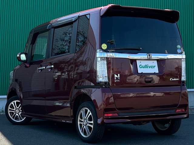 ホンダ Ｎ ＢＯＸ カスタム G Lパッケージ 宮城県 2013(平25)年 7.9万km プレミアムディープロッソパール 純正ナビ（VXM-128VS）/・CD/DVD/・Bluetooth/・ワンセグTV/バックカメラ/左側パワースライドドア/ステアリングスイッチ/HIDヘッドランプ/フォグランプ/オートライト/親水/ヒーテッドドアミラー＋フロントドア撥水ガラス/アイドリングストップシステム/電動格納ミラー/純正14インチAW/純正フロアマット/ドアバイザー/Wエアバッグ