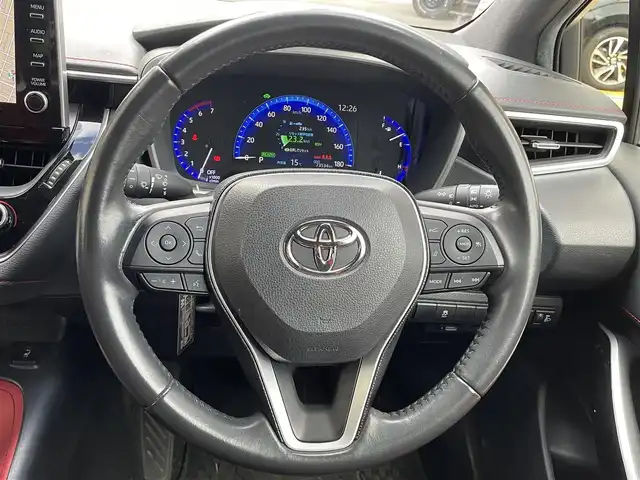 トヨタ カローラ スポーツ ハイブリッドG Z 静岡県 2020(令2)年 7.4万km アティチュードブラックマイカ/ホワイトパールクリスタルシャイン ワンオーナー/TRDエアロ/純正ナビ/フルセグTV/BT/バックカメラ/ハーフレザーシート/前席シートヒーター/前後ドライブレコーダー/ビルトインETC/プリクラッシュセーフティ/レーンキープアシスト/オートハイビーム/レーダークルーズコントロール/クリアランスソナー/ブラインドスポットモニター/LEDライト/LEDフォグ/スマートキー×2/保証書/取扱説明書/ナビ取扱説明書/R7点検記録簿有