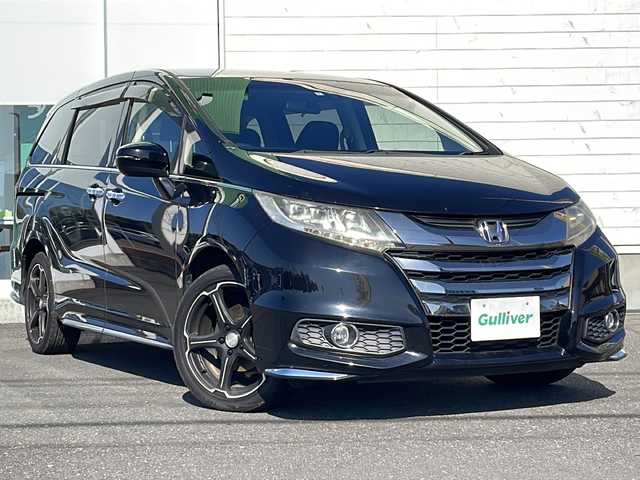 ホンダ オデッセイ アブソルート 岩手県 2014(平26)年 7.9万km クリスタルブラックパール 純正8インチナビ・地デジTV・バックカメラ/社外フリップダウンモニター/両側パワースライドドア/ビルトインETC/スマートキー/プッシュスタート/クルーズコントロール/ハーフレザーシート/純正ホイル・スタッドレスタイヤ積み込み/LEDヘッドライト/純正フロアマット