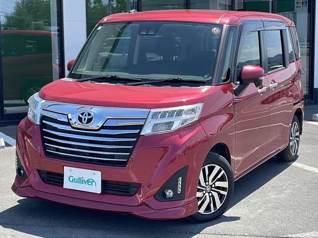 トヨタ ルーミー カスタムG 道東・釧路十勝 2018(平30)年 7.9万km マゼンタベリーマイカM ・ワンオーナー/・寒冷地仕様/・4WD/・純正ナビ/(ラジオ・CD・BT・ワンセグ)/・クルーズコントロール/・スマートアシストIII/・衝突警報機能/・衝突回避支援ブレーキ機能/・誤発進抑制制御機能/・車線逸脱警報機能/・先行車発進お知らせ機能/・アイドリングストップ/・横滑り防止装置/・前席シートヒーター/・ドアミラーヒーター/・純正フロントリップスポイラー/・LEDヘッドライト/・LEDフォグライト/・オートマチックハイビーム