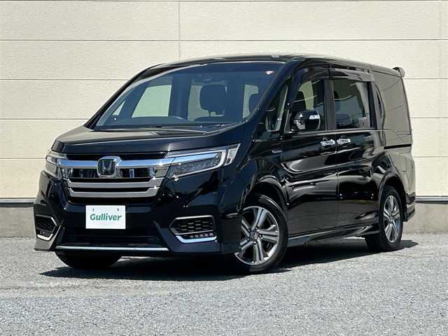 ホンダ ステップワゴン スパーダ ハイブリッド G ホンダセンシング 茨城県 2018(平30)年 7.8万km プレミアムスパークルブラックパール 純正９インチナビ/・フルセグTV/・Bluetooth接続/・DVD再生機能/バックカメラ/後部座席モニター/クルーズコントロール/ホンダセンシング/ビルトインETC/前方ドライブレコーダー/３列シート/両側パワースライドドア/LEDオートライト/純正１６インチアルミホイール/純正フロアマット/USB入力端子