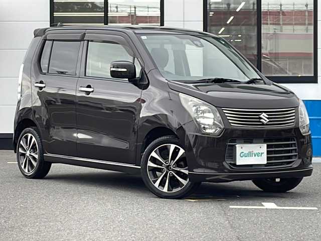 スズキ ワゴンＲ 20周年記念車 山口県 2013(平25)年 8万km アーバンブラウンパールメタリック 社外SDナビ　【AUX-IN】/・ワンセグTV/・DVD再生機能有/アイドリングストップ/衝突被害軽減システム/横滑り防止装置/シートヒーター/スマートキー/プッシュスタート/スペアキー1本/純正フロアマット/純正15インチアルミホイール/ドアバイザー/ウィンカーミラー