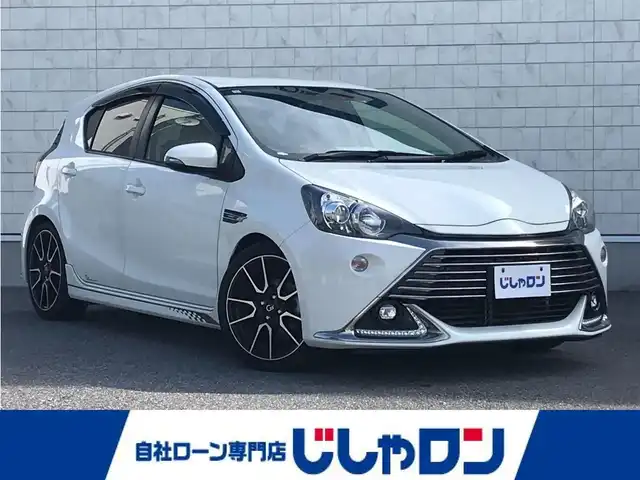 トヨタ アクア G G’s 栃木県 2015(平27)年 8.6万km ライムホワイトパールクリスタルシャイン 株)IDOMが運営する【じしゃロン小山店】の自社ローン専用車両になります。こちらは現金またはオートローンご利用時の価格です。自社ローンご希望の方は別途その旨お申付け下さい//禁煙車/純正カーオーディオ/（CD/AM/FMラジオ）/スマートキー/プッシュスタート/ＥＴＣ/クルーズコントロール/シートヒーター/アイドリングストップ/電動格納ドアミラー/パワーウインドウ/オートライト/防眩ミラー