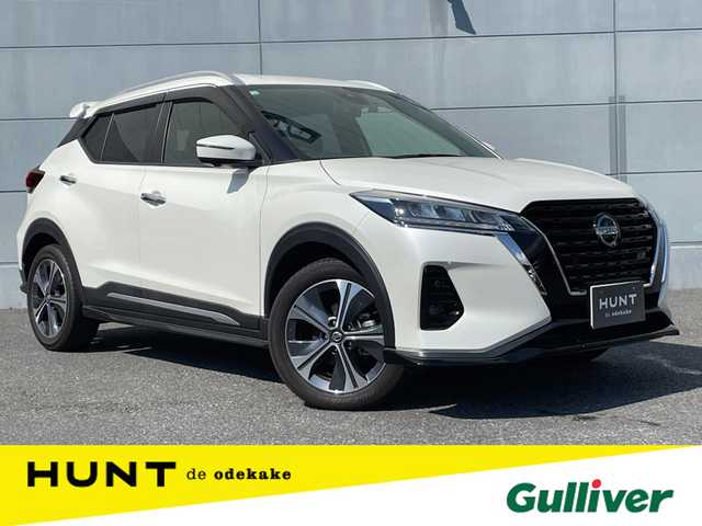日産 キックス X 千葉県 2020(令2)年 1.9万km ブリリアントホワイトパール プロパイロット/・衝突軽減ブレーキ/レーンキープアシスト/・レーダークルーズコントロール/オートハイビーム/・クリアランスソナー/純正9インチンナビ(MM320D-L)/・フルセグ/BT/DVD/CD/アラウンドビューモニター/ステアリングスイッチ/ETC/ハーフレザーシート/LEDヘッドライト/オートライト/フォグライト/スマートキー/プッシュスタート/ルーフレール/純正フロアマット/純正17インチAW
