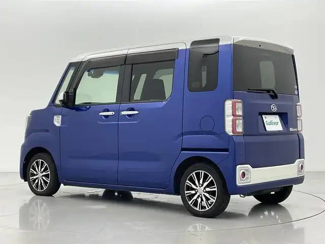 ダイハツ ウェイク G ターボ SA Ⅱ 熊本県 2017(平29)年 6.2万km パールホワイトⅢ/ブルーマイカメタリック 2トーン 両側パワースライドドア/前後ドライブレコーダー/社外ナビAVIC-ZH0077(CD/DVD/Bluetooth)/スマートアシスト/・衝突軽減ブレーキ/・先行車発進お知らせ機能/・レーンキープアシスト/・前後踏み間違い防止/横滑り防止/アイドリングストップ/後ろのみコーナーセンサー/純正フロアマット/純正１４インチAW/オートライト/LEDヘッドライト/スマートキー/プッシュスタート