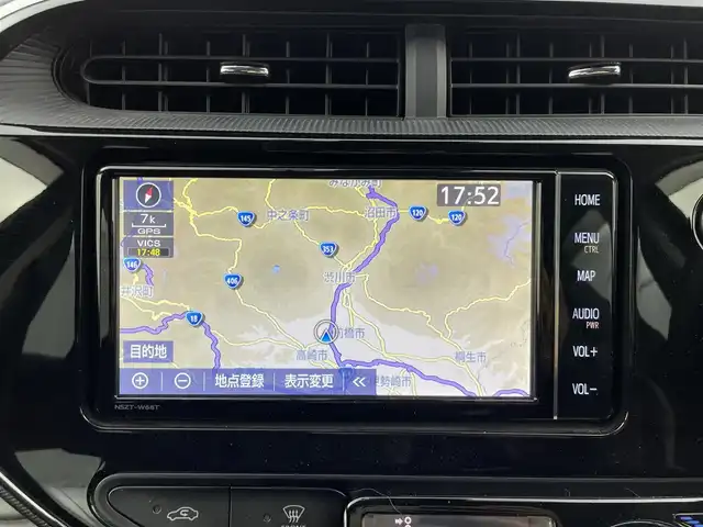 トヨタ アクア S スタイルブラック 群馬県 2019(平31)年 4.2万km ダークブルーマイカ 純正7インチナビ(NSZT-W68T)/・AM/FM/CD/DVD/BT/フルセグ/バックカメラ/ETC/純正ドライブレコーダー/Toyota Safety Sense C/・プリクラッシュセーフティ/・レーンディパーチャーアラート/・オートマチックハイビーム/先行車発進告知機能/ステアリングスイッチ/オートライト/LEDヘッドライト/スマートキー/プッシュスタート